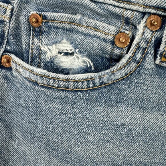 RE/Done Comfort Stretch High Rise 70s Stove Pipe Jean Straight Blue Size 25 NWT - Picture 10 of 11